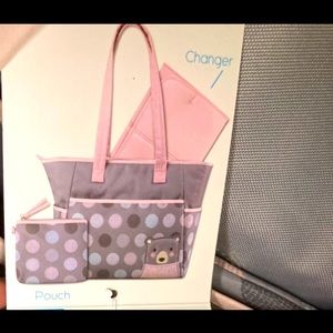 Diaper bag , pink and grey